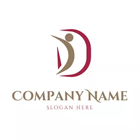 Human Logo Human Line Abstract Letter D C logo design