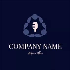 麥克風 Logo Human Microphone Choir logo design