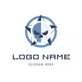 Logótipo Metal Human Skeleton and Star logo design