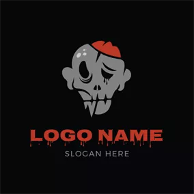 Zombie Logo Human Skeleton and Zombie logo design