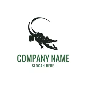 Logotipo De Caimán Hungry Black Alligator logo design
