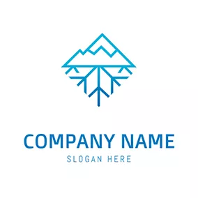 山Logo Iceberg Mountain Abstract Snowflake logo design