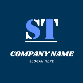 Imaginative Letter S and T Font logo design