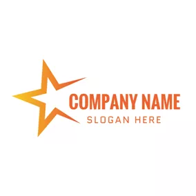 ジオメトリックロゴ Incomplete Orange Star logo design