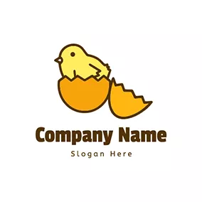 Chick Logo Incubation Eggshell Chick logo design