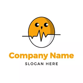 Chick Logo Incubation Eggshell Cute Chick logo design