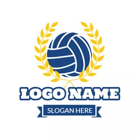 Volleyball Logo Indigo Volleyball Badge logo design