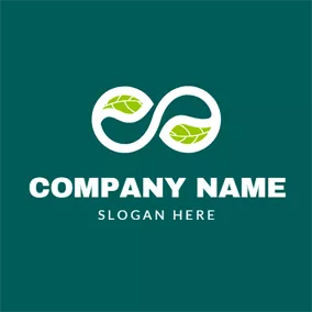 有机食品 Logo Infinite Symbol and Organic Leaf logo design