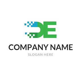 エッジロゴ Info Abstract and Letter D E logo design