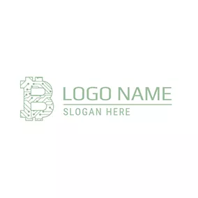 Logótipo B Informational Bitcoin Icon logo design