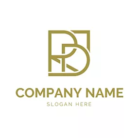Golden Logo Interlacement Letter D R logo design