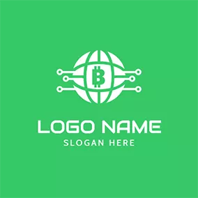 網路Logo Internet Global Information Cryptocurrency logo design