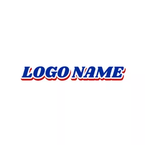 Logotipo De Facebook Italic Red Glow and Blue Text logo design