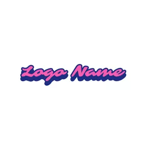 ウェブサイト & ブログロゴ Italic Shadowy Pink Wordart logo design