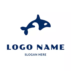 Whale Logo Jumping Orca logo design