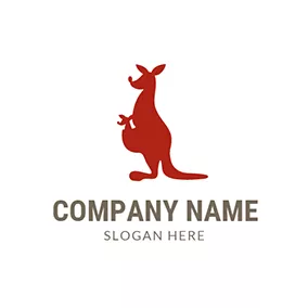 Animal Logo Kangaroo Baby and Mother logo design
