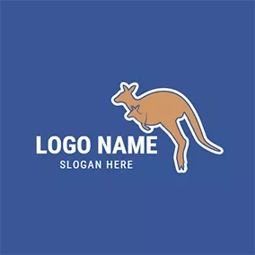Logótipo Canguru Kangaroo Mother and Baby logo design