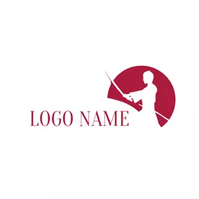 Aikido Logo Katana and Ninja Icon logo design