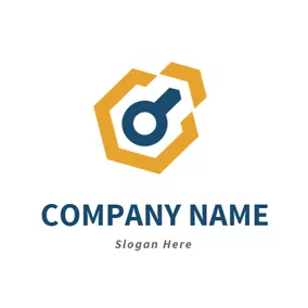 Corporate Logo Keyhole and Key Icon logo design