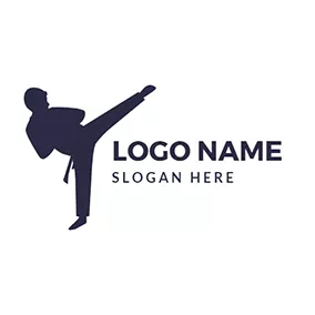 アクションロゴ Kicking Taekwondo logo design