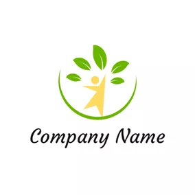 Child Logo Kid and Green Environment logo design