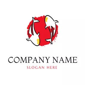 動物のロゴ Koi Carps logo design