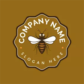 Wasp Logo Laciness Badge and Bee logo design