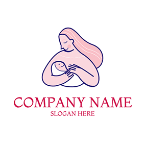 ベビーロゴ Lactation Mom Baby logo design