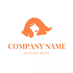 Makeup Logo Lady and Orange Bingle logo design