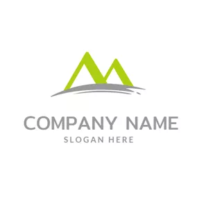 Gray Logo Landscape and Mountain Shaped Letter A logo design