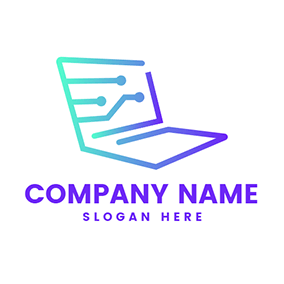 Form Logo Laptop Profile Line Informatica logo design