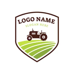 拖拉机logo Lawn Mower and Farm logo design