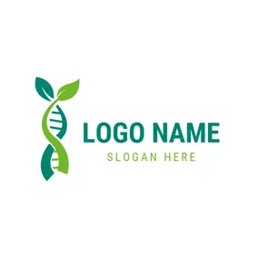 Gene Logo Leaf and Dna Structure logo design