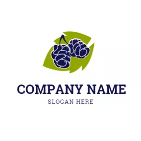 桑葚logo Leaf and Mulberry Icon logo design
