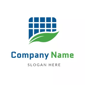 太陽能 Logo Leaf and Solar Panel Icon logo design