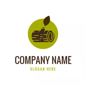 大工ロゴ Leaf and Wood logo design