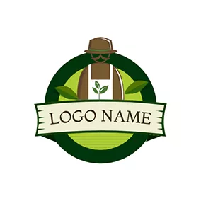 Rectangle Logo Leaf Circle Banner Farmer logo design