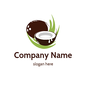 Beverage Logo Leaf Delicious Coconut Milk logo design