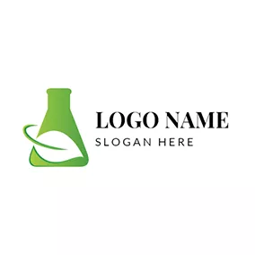 实验 Logo Leaf Flash Simple Experiment logo design