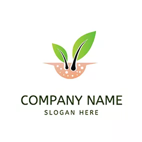 Pink Logo Leaf Grow Skin Dermatologist logo design