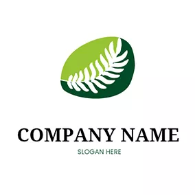 熱帶 Logo Leaf Oval Overlay Fern logo design