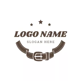 ベルトのロゴ Leather Buckle and Belt logo design