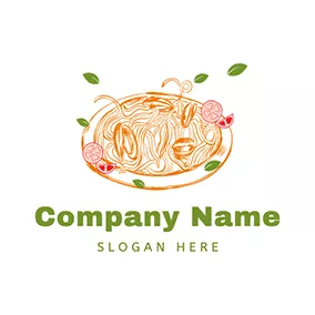 Design Logo Leaves Decoration Delicious Pasta logo design