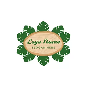 丛林 Logo Leaves Stump and Jungle logo design