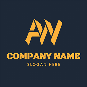 Golden Logo Letter A W Monogram logo design