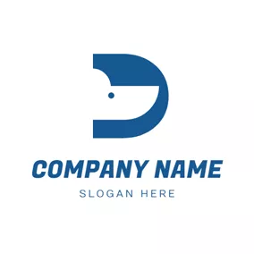 Emblem Logo Letter D and Dog Head logo design