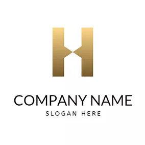 アルファベットロゴ Letter H Simple Hourglass Outline logo design