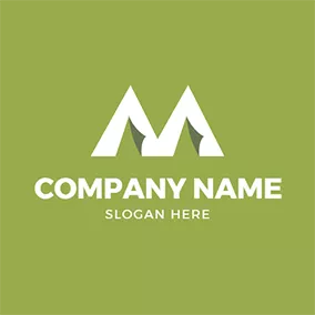 Green Logo Letter M Tent and Camping logo design