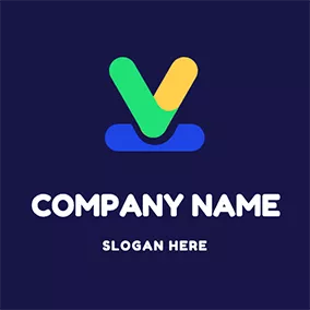 Color Logo Letter V Download Stereoscopic logo design
