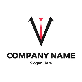 Vのロゴ Letter V Suit Tie Boss logo design